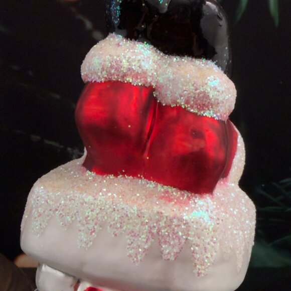 Vintage Christopher Radko 'BOTTOMS UP Red Glass Santa Claus Ornament 1996 5" - Picture 3 of 6